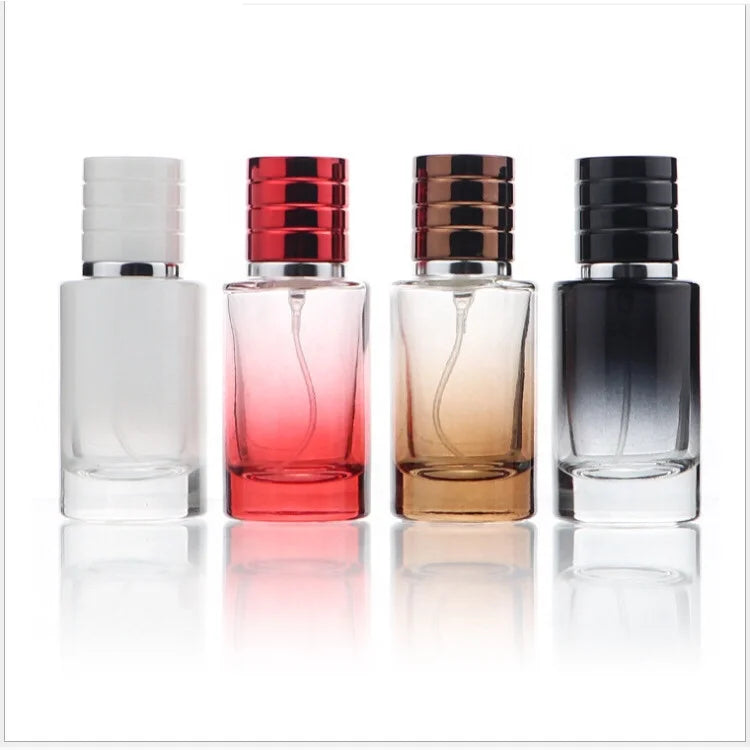 China Custom Duft Flasche Empty Cylindrical Glass Perfume Spray Bottles 30ml 50ml 100ml Glass Cosmetic Packaging Spray Bottle