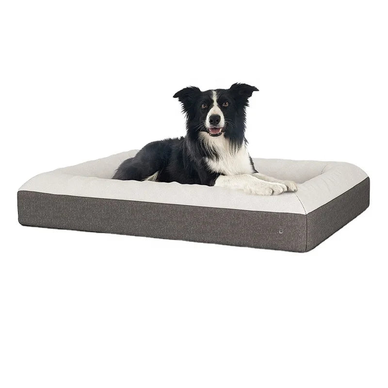 Customizable Supportive Foam Pet Couch Bed With Removable Washable Cover Waterproof Lining and Nonskid Bottom