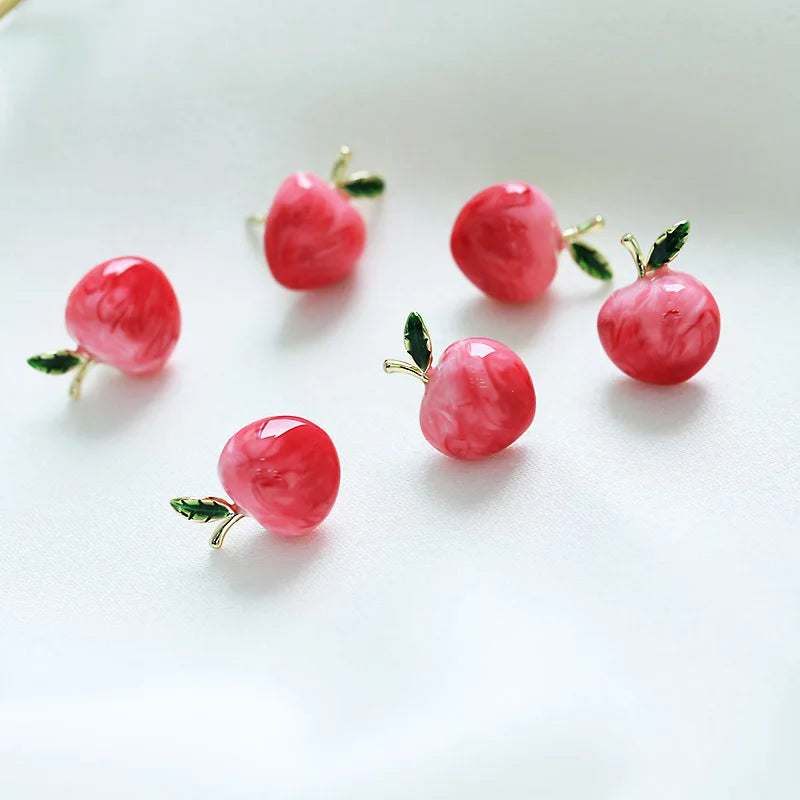 Enamel Peach Small Collar Pin Fruit Mini Pins Hijab Brooch Jewelry Fashion Girls Brooches Sweater Scarf Clip