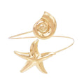 Summer Golden Conch Starfish Cuff Bracelet European American Popular Marine Element Hand Jewelry Ready for Sale
