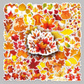 50PCS Factory Hot Waterproof PVC Full Cut Custom Autumn Leaves Stickers for Computers & Cameras