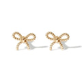Fashion 18K Gold Plated Twist Line Bowknot Shape Stud Earrings for Women 925 Sterling Silver Gifts Wholesale