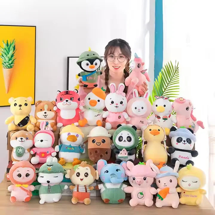 8" Blue Pink Cartoon Stuffed Plush Toy Animal Plush Toys Stitches Anime Figure Stuffed Toys for Kids Gift
