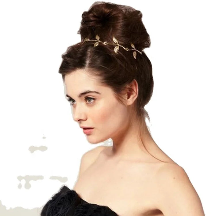 MIO British Style Fashion Romantic Olive Branch Elastic Headband Fashion Sweet Metal Tree Leaf Headband