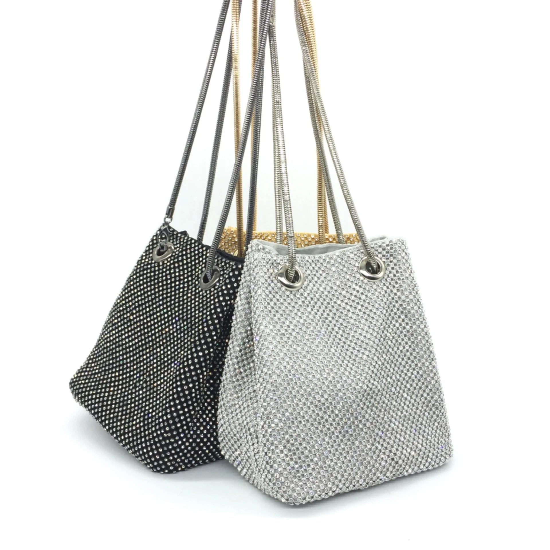 S490 Hot Sale Bling Diamond Rhinestones Glitter Crossbody Bag Women Shoulder Sparkling Crystal Handbag Evening Bag