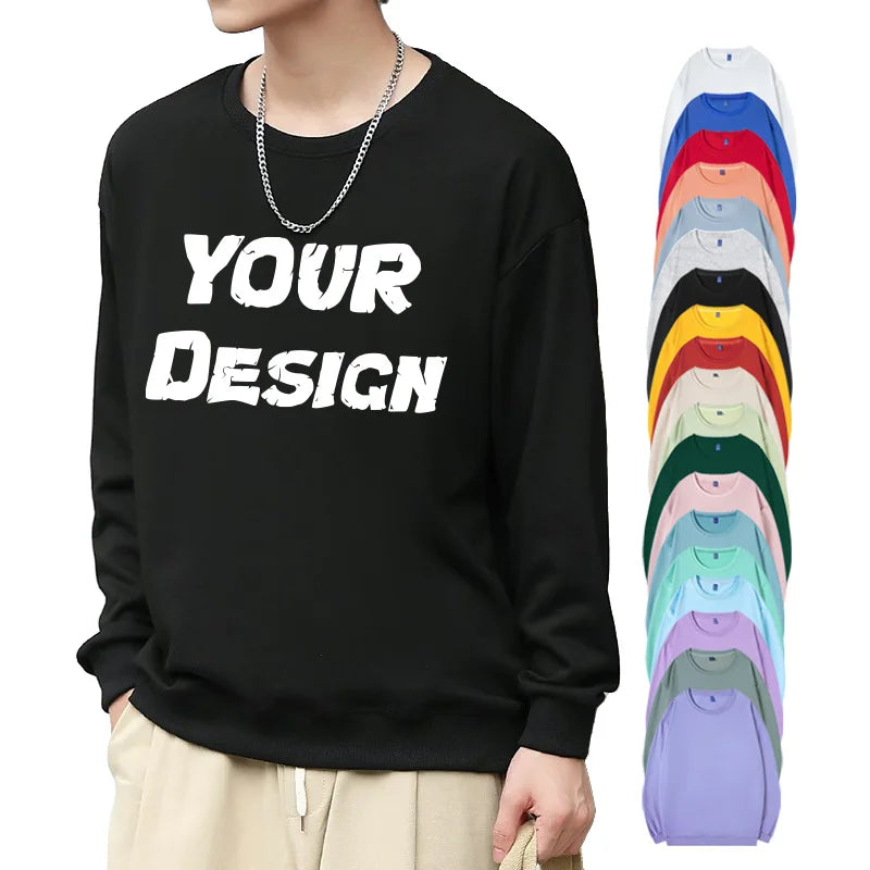 Wholesale 450gsm Heavyweight  Drop Shoulder Men's Crewneck Sweatshirt Boxy Custom Logo Print Oversized Unisex Sweatshirt