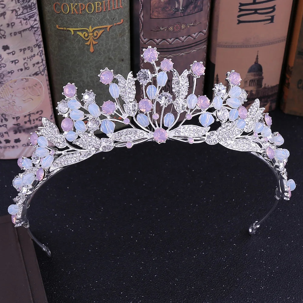 Miallo New Design Alloy Rhinestone Crowns Tiara Handmade Beads Crystal Wedding Hair Accessories Hairband Birthday Gift