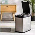 8L Smart Outdoor Rectangular Stainless Steel Trash Can Lid Kitchen Automatic Electric Sensor Sleek Sliding Bin Waste