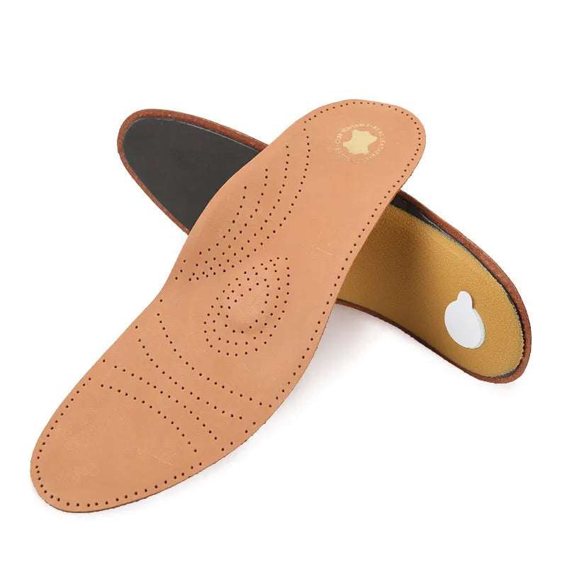 Cowhide Foot Arch Insole Leather Shoes Men's and Women's Breathable Soft Sneaker Shock Absorbing Insole Casual Cowhide Full Pad