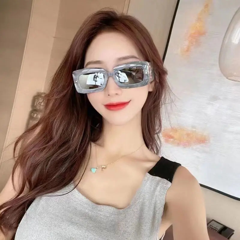 ADE WU STY36232N Fashion Wide Leg Square Sun Glasses Trendy Thick Frame Colorful Oversized Sunglasses Women Custom LOGO UV400