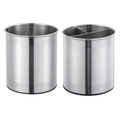 Utensil Organizer Rotating Stainless Steel Tableware Storage Bucket Trash Can Kitchen Utensil Holder With Detachable Divider