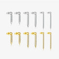 FUAMAY 925 Sterling Silver Simple Earrings Long Drop Cone Earrings With Zircon