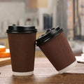 Disposable Biodegradable 12oz 16oz Ripple Wall Craft Paper Coffee Cups with Custom Logo