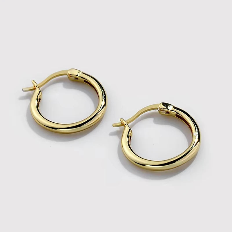 Minimalist Design 925 Sterling Silver 18k Gold  Twist Hoop Earrings Women
