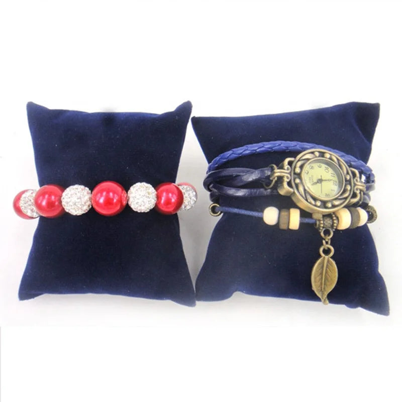 Dark Blue 8.5cm Width Jewelry Pillow Filled with Sponge for Bracelet Bangle and Watch Display