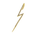 Fashion Jewelry Rhinestone Lightning Stud Earrings for Women Gold Color Statement Geometric Earings