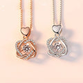 Hot Sale New Rose Gold Pendant Necklace Exquisite Diamond Inlay Heart Necklace 925 Silver Plating Diamond Necklace for Women