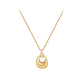 Latest 18K Gold Plated Stainless Steel Jewelry Irregular Oval With Pearl Pendant Trendy for Women Accessories Necklace P233394