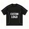 Custom Print Logo Fashion Mans New Unisex Oversized Hip-hop Splicing High Street Letter Casual Embroidery Drop Shoulder 100%