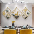 50cm S3  New Modern Simple Living Room Decorative Painting Combination Atmospheric Metal 3D Hanging Painting