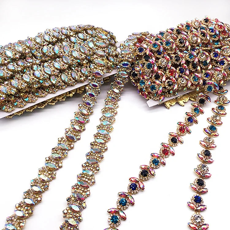 Decorative Crystal AB Rhinestone Trim for Cake Decorating Sewing or Home Decor