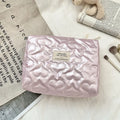 Quilted Love Plaid Women's Cosmetic Bags Makeup Case Pu Leather Ladies Storage Bag Pouch Handbags Sweet Bow Female Clutch Purse