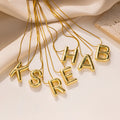 MECYLIFE 18K Gold Plated Stainless Steel Snake Chain 26 A-Z Copper Initial Letters Bubble Alphabet Letter Necklace