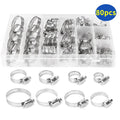 80pcs 304 Stainless Steel Single Ear Zinc Color Plated Inch Hose Clamps Assortment Kit