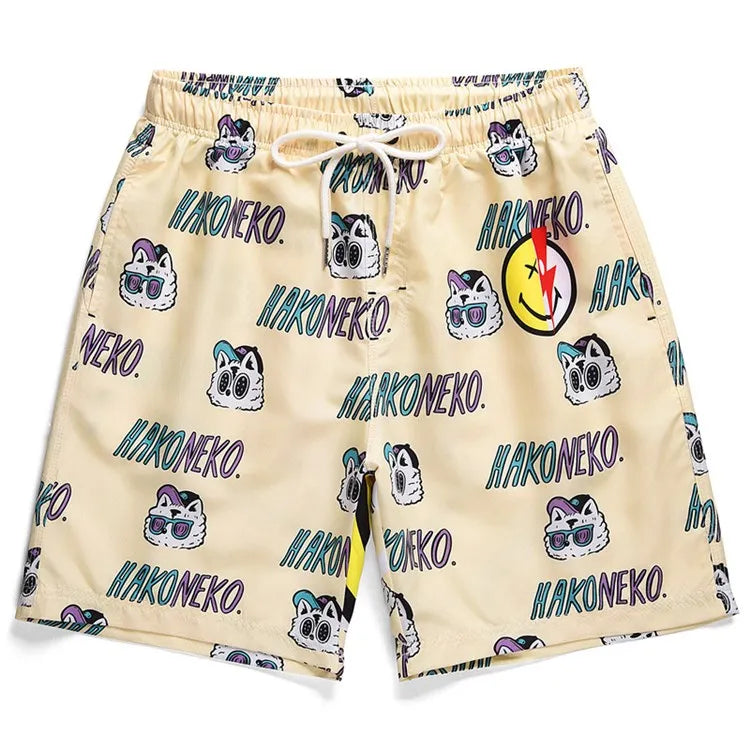 Summer Polyester Cotton Shorts for Mens Pockets Bike Shorts Men Padded Printed Basketball Beach Shorts for Men