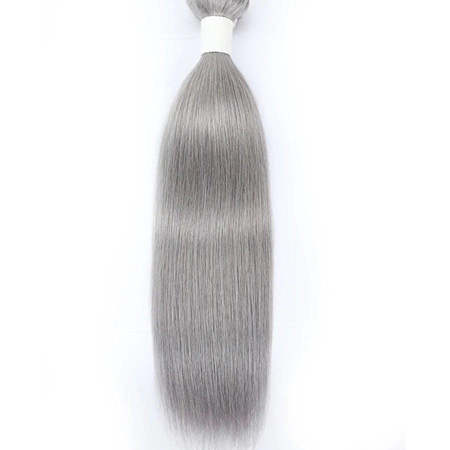 Grey Color Peruvian Hair Straight Bundles Weave Human Hair Extension Virgin Remy Cuticle Aligned Hair Extensions Wholesale Price