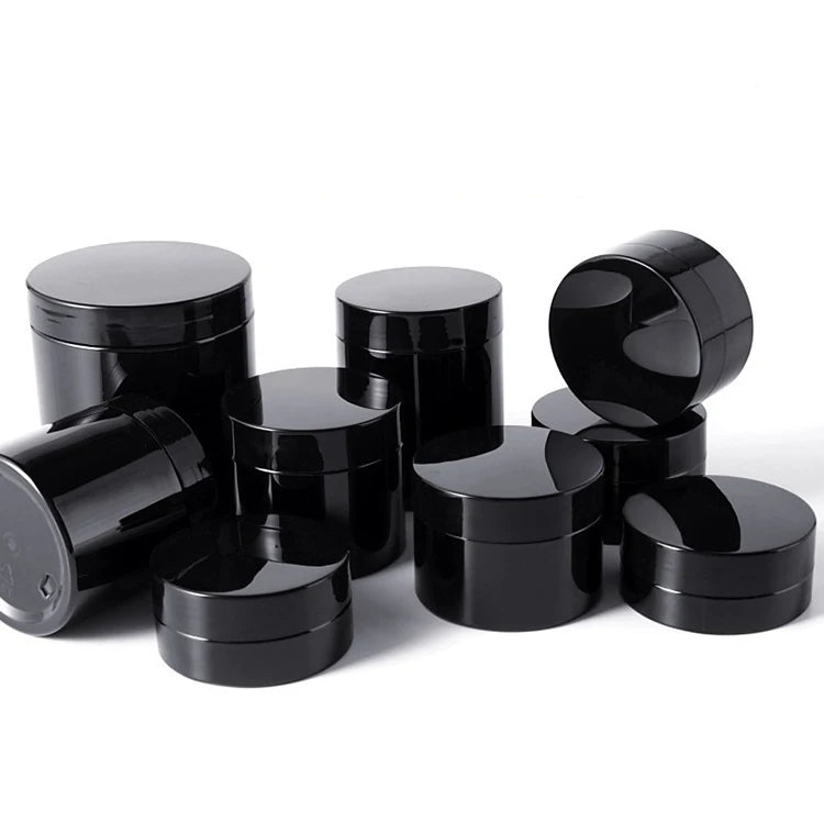 Wholesale Food Grade PET Plastic Jars with Black Screw Cap 50ml to 300ml Sizes for Skin Care