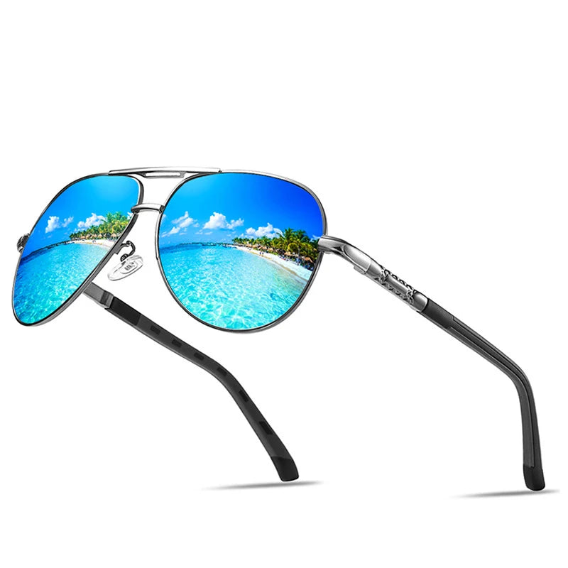 2023 New Arrivals Men's Sunglasses Metal Frame Spring Hinge Frog Mirror Fashion Polarized Sunglasses for Spring Lenses Made Tac