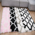 China Wholesale Moroccan Faux Fur Rugs Modern Area Fluffy Rugs Geometric Living Room Carpets