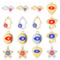 Beimai OEM Classic Charms for Jewelry Making Heart Palm Eye 18K Gold Plated Stainless Steel Pendant DIY Accessories