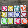 Easywin Resin Colored Exaggerated Personality Pentagram Heart Big C Circle Dance Party Geometric Earrings MegaBDM