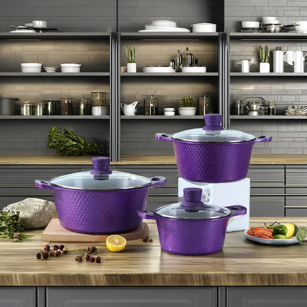 Aluminum Alloy Combination Cookware Set Special Flat Bottomed Soup Pot Milk Pot Frying Pan for Open Flame Stove Glass Material