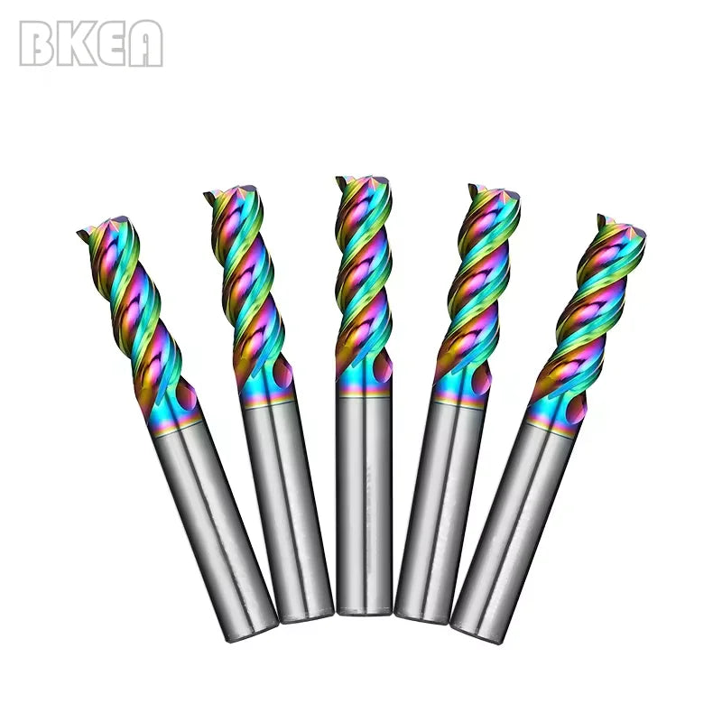 BKEA HRC55 Carbide U-Type 3-Flute/4 Flutes CNC Milling Cutter with AlTin & Tin Coating for Aluminum Engraving Tools ODM OEM