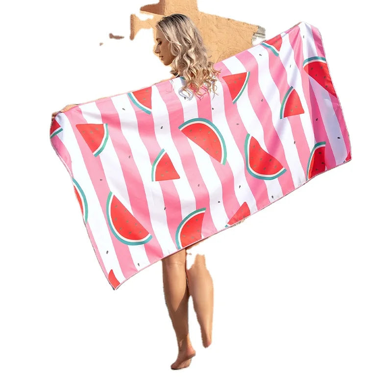 Custom Personalized Printed Name Promotion Microfiber Beach Towels Quick Dry Sand Free Swimming Beach Towel