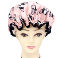 Digital Printed  Polyester Satin Fabric  Double Layer Pet Dogs Printing Shower Caps