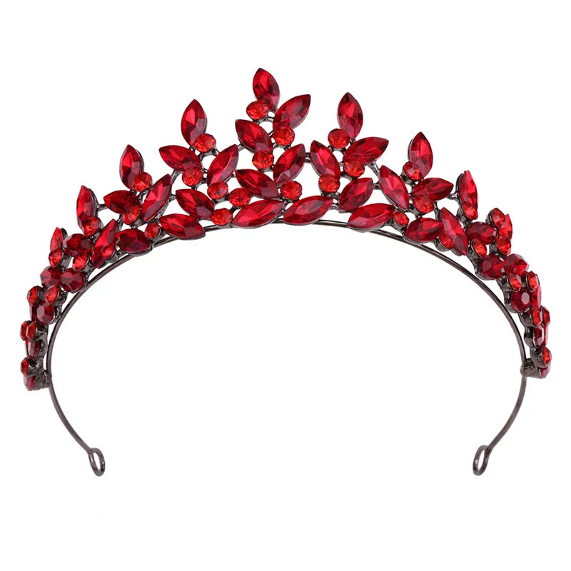 Wholesale Bride Crown Headwear Alloy Black Crystal Baroque Wedding Hair Accessories