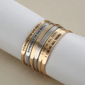 6MM Custom Name Laser Logo Wholesale C Shape  Gold Plated Friendship Gifts Stainless Steel Simple Bracelet for Woman Jewelry