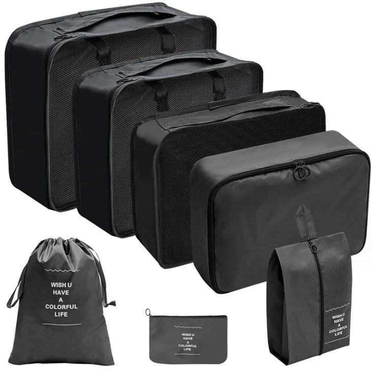 Hot Selling 7pcs Compression Luggage Organizers Travel Bag Waterproof  Packing Cubes Lightweight Travel Bag Organizer
