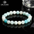 JD Good Quality Fashion Natural Jewelry Blue Amazonite Stones Beads Strong Elastic Bracelet Suitable for Men and Women