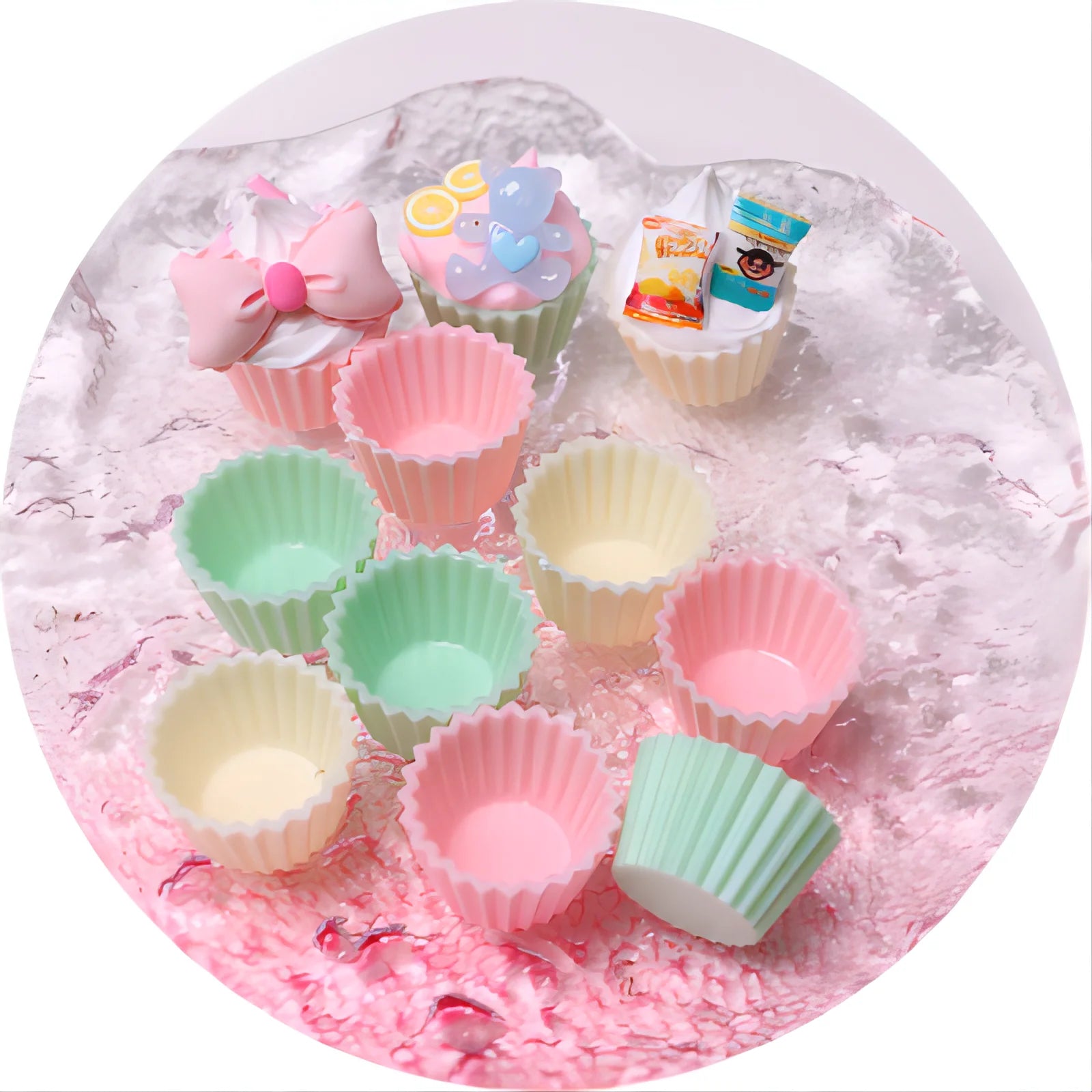 Colorful Resin Cake Cup Miniature Doll House DIY Decoration Kids Dollhouse Kitchen Handmade Craft