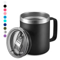 Insulated Coffee Travel Camping Drinking Mug Eco-friendly 12oz Tumbler Steel Vacuum Insulated Tumbler cafe Mugs with Handle