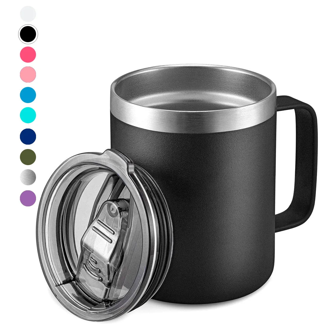 Insulated Coffee Travel Camping Drinking Mug Eco-friendly 12oz Tumbler Steel Vacuum Insulated Tumbler cafe Mugs with Handle