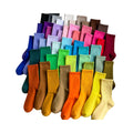 Women's Modern Cotton Crew-Length Mid Tube Socks Colorful Solid Candy Colors for Spring Autumn Winter Knitted Technique Body