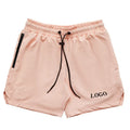Factory Wholesale Men Pink Running Drawstring Zip Pocket Shorts Custom Logo Casual Men Workout Fitness Shorts