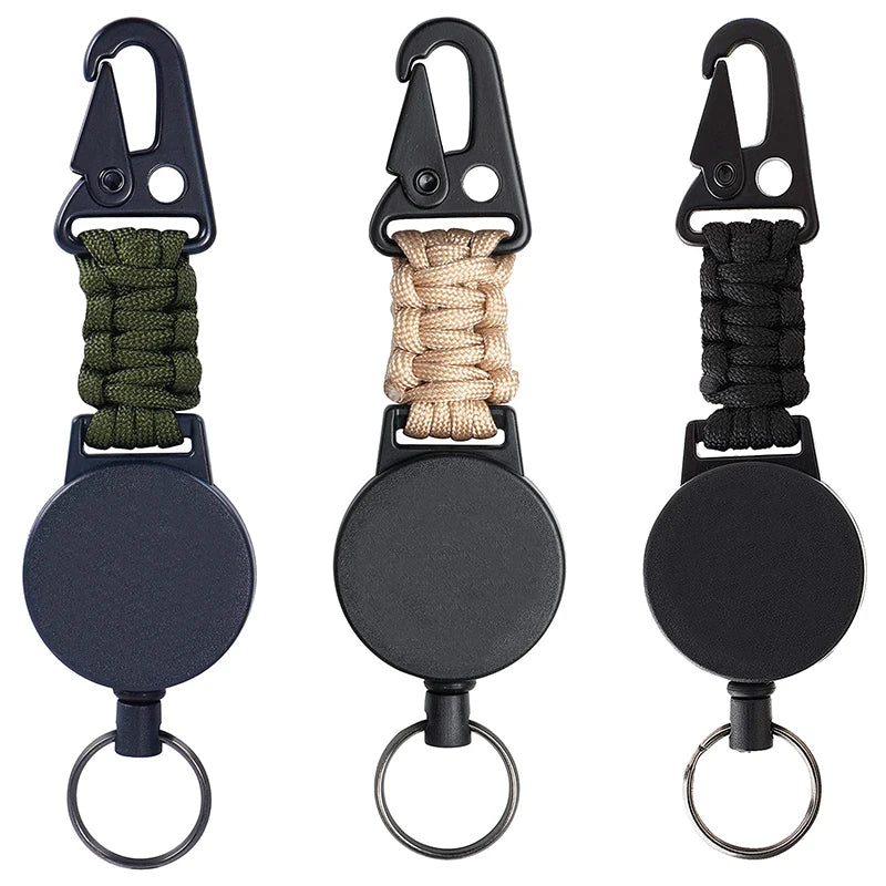 24Inch Steel Retractable Cord Heavy Duty Portable Plastic Keychain Badge Reel ID Badge Holder & Accessories