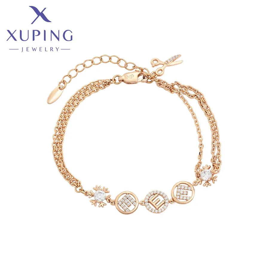 S00147797 XupingJewelry Exquisite Fashion Exquisite 18k Gold Diamond Jewelry Bracelet Valentine's Day Gift Women Bracelet
